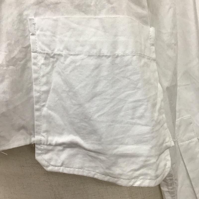 ザラ ZARA シャツ、ブラウス 長袖 長袖シャツ カラーシャツ ポケットシャツ ショート丈シャツ L 無地 白 / ホワイト / レディース USED 古着 中古 10116416