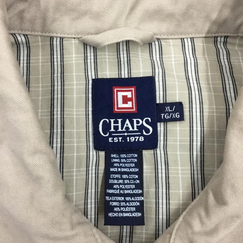 チャップス CHAPS ジャケット、上着 ジャケット、ブレザー ジップアップジャケット ジャンパー ジャケット カジュアルジャケット アウター XL ロゴ、文字 ベージュ / ベージュ / メンズ USED 古着 中古 10122323