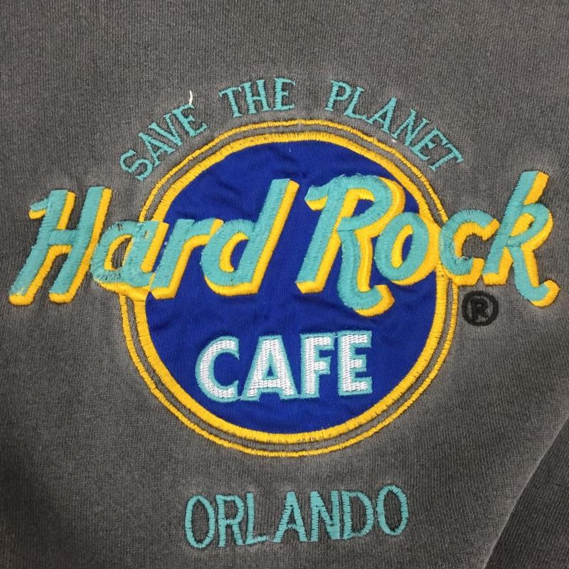 ハードロックカフェ HARD ROCK CAFE トレーナー 長袖 ORLANDO スウェット 裏起毛 刺繍 L ロゴ、文字 黒 / ブラック / レディース USED 古着 中古 10107286
