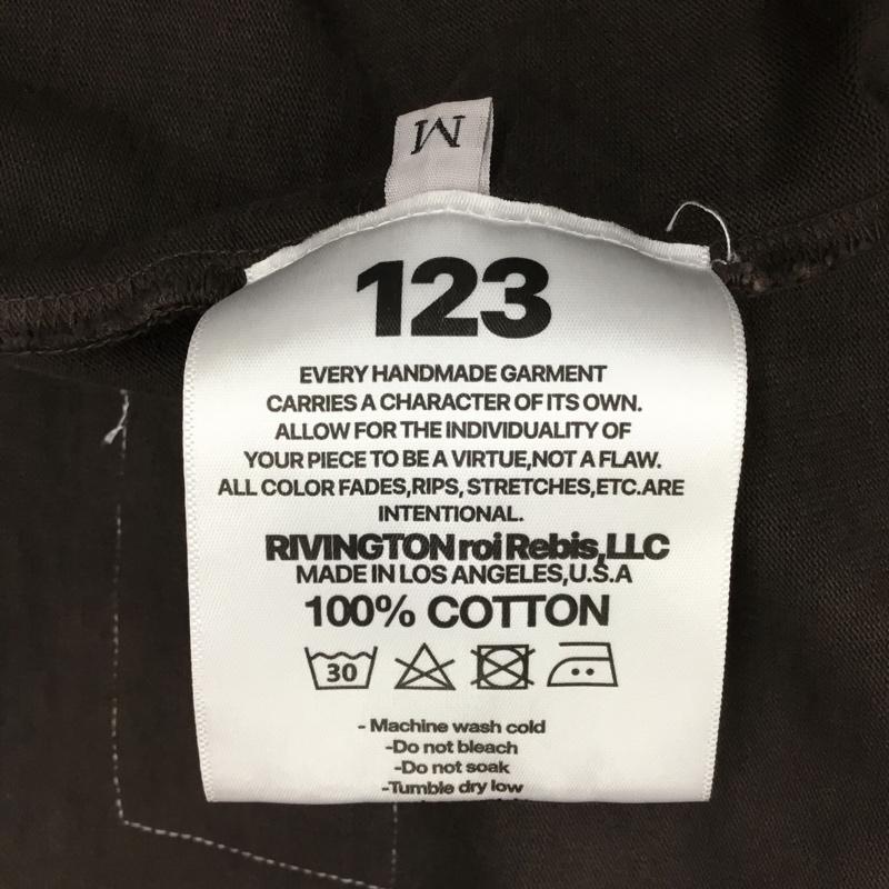 アール123リヴィントンロイレビス RRR123 RIVINGTON roi Rebis トレーナー 長袖 長袖トレーナー スウェット クルーネック リブスウェットカットソー M 総柄 茶 / ブラウン / メンズ USED 古着 中古 10121544