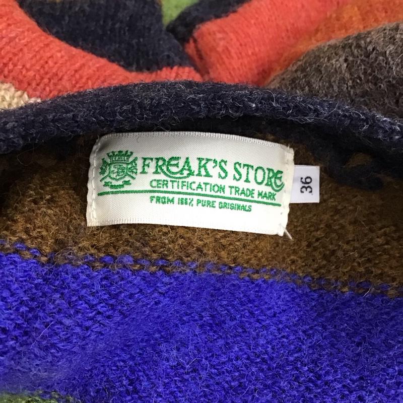 フリークスストア FREAK S STORE カーディガン 長袖 123-1310 マルチボーダー Vネック 36 ボーダー柄 マルチカラー / マルチカラー / メンズ USED 古着 中古 10114615