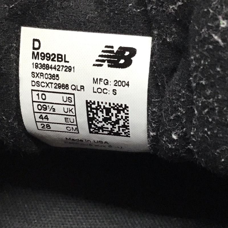 ニューバランス New Balance スニーカー スニーカー M992BL USA製 28cm 箱有 28.0cm ロゴ、文字 黒 / ブラック / メンズ USED 古着 中古 10121227