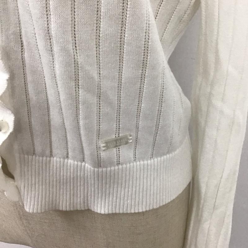 ブルーレーベル・クレストブリッジ BLUE LABEL CRESTBRIDGE カーディガン 長袖 長袖カーディガン 長袖カットソー ノーカラージャケット 前開カーディガン 38 無地 白 / ホワイト / レディース USED 古着 中古 10107358