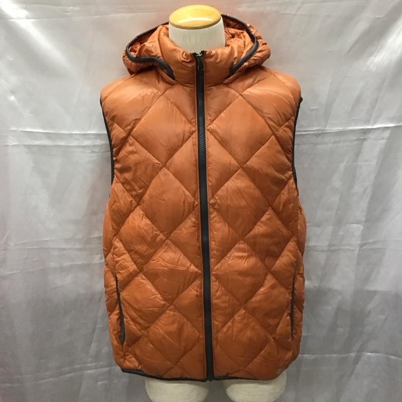 エディーバウアー Eddie Bauer ベスト ベスト ジップアップベスト ダウンベスト ノースリーブカットソー M 無地 橙 / オレンジ / メンズ USED 古着 中古 10110763
