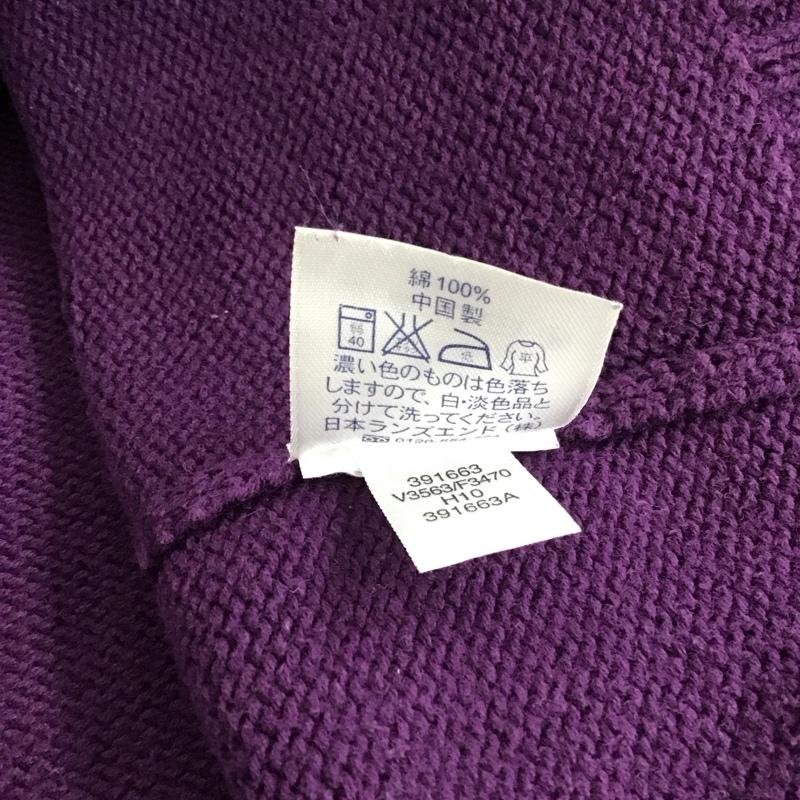 ランズエンド LANDS END ニット、セーター 長袖 長袖ニットカットソー クルーネック セーター 無地 紫 / パープル / メンズ USED 古着 中古 10140307