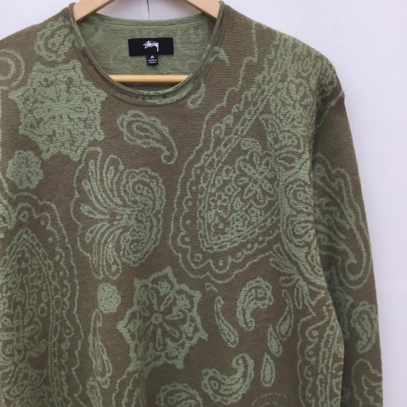 ステューシー STUSSY ニット、セーター 長袖 PAISLEY SWEATER ペーズリーセーター M ペイズリー 緑 / グリーン / メンズ USED 古着 中古 10135820