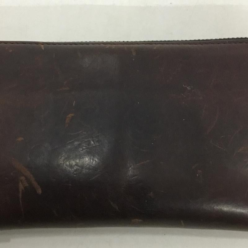 バックラッシュ BACKLASH 財布 長財布 ラウンドファスナー レザー 無地 茶 / ブラウン / メンズ USED 古着 中古 10138014