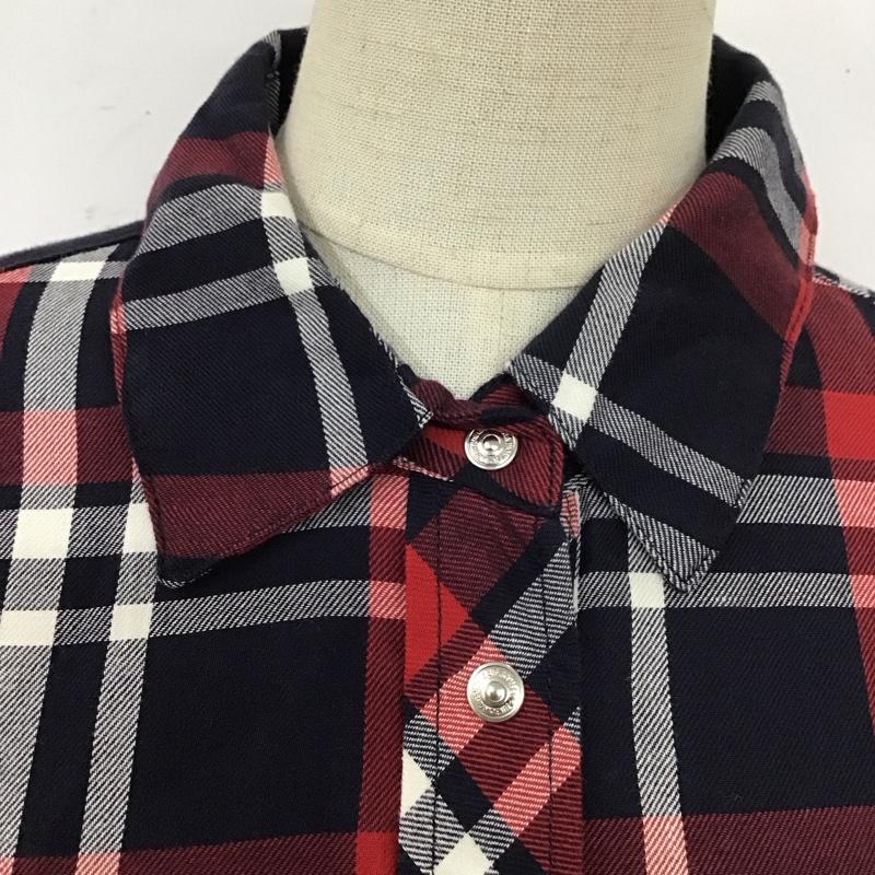 ザラウーマン ZARA WOMAN シャツ、ブラウス 長袖 ワークシャツ XS チェック 赤 / レッド / X 紺 / ネイビー / X 白 / ホワイト / レディース USED 古着 中古 10113478