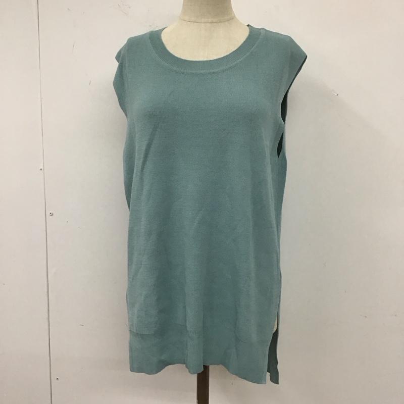 フリーダム Freedom ベスト ベスト ニットベスト ノースリーブニット クルーネック FREE 無地 青 / ブルー / レディース USED 古着 中古 10112200