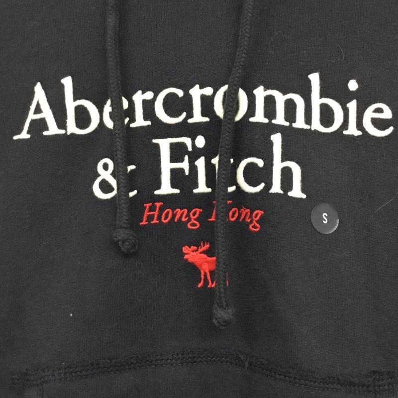 アバクロンビーアンドフィッチ ABERCROMBIE&FITCH パーカー 長袖 裏起毛 プルオーバー S ロゴ、文字 紺 / ネイビー / レディース USED 古着 中古 10144665
