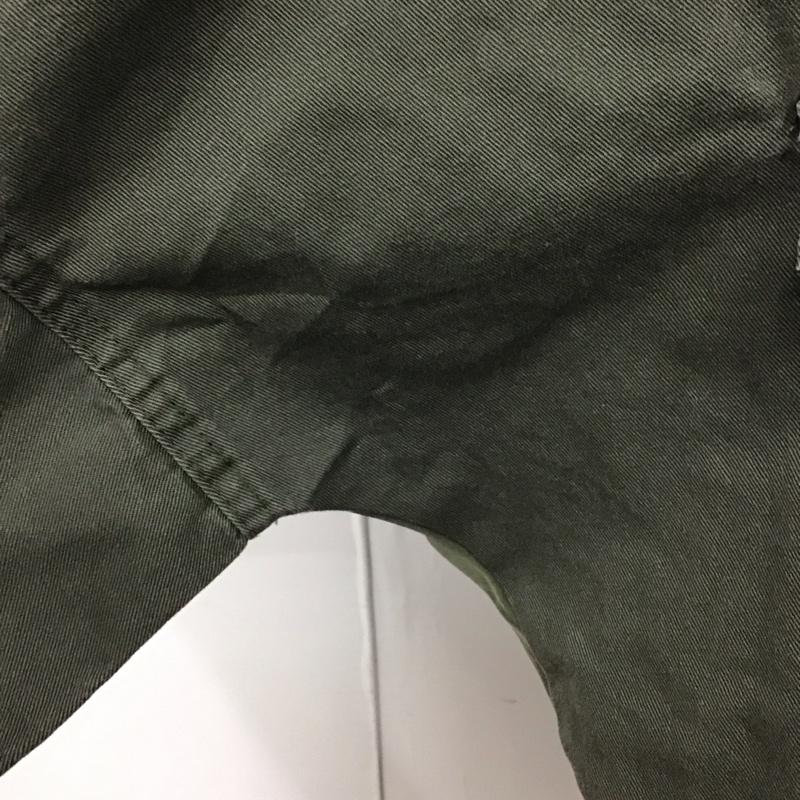 ザラ ZARA ワンピース ミニスカート 5854 033 505 異素材ドッキングシャツ オーバーサイズ シャツワンピース S 無地 カーキ / カーキ / レディース USED 古着 中古 10109647