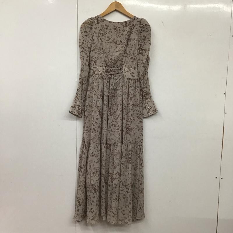 アルシーヴ archives ワンピース ロングスカート Vネック 長袖 花柄 紫 / パープル / レディース USED 古着 中古 10139409