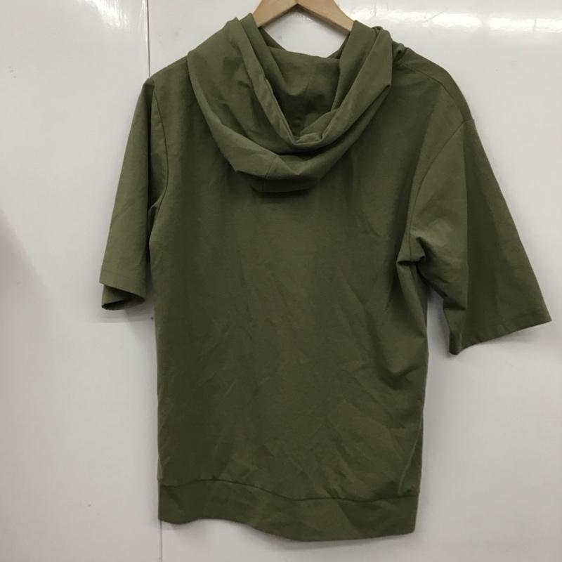 イッカ ikka パーカー 半袖 21SSCS-1863 プルオーバー M 無地 カーキ / カーキ / レディース USED 古着 中古 10117057