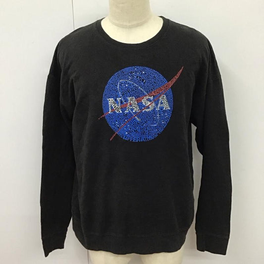 古着 USED トレーナー 長袖 NASA 薄手スウェット ロゴ、文字 黒 / ブラック /  メンズ USED 古着 中古 10116826