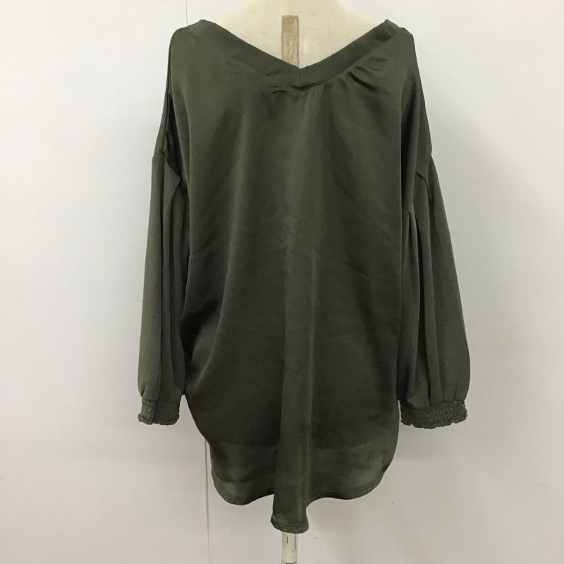 ジーナシス JEANASIS カットソー 長袖 JS062762MC FREE 無地 カーキ / カーキ /  レディース USED 古着 中古 10113853