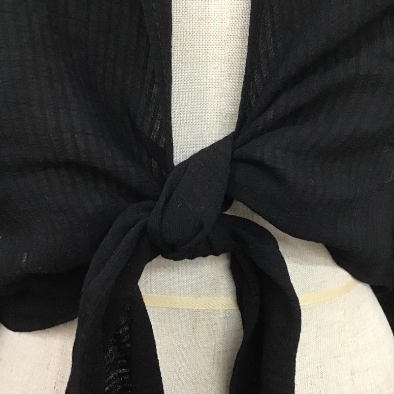 ザラ ZARA カットソー 長袖 2180 050 800 ショート丈 ボレロ M 無地 黒 / ブラック /  レディース USED 古着 中古 10107154