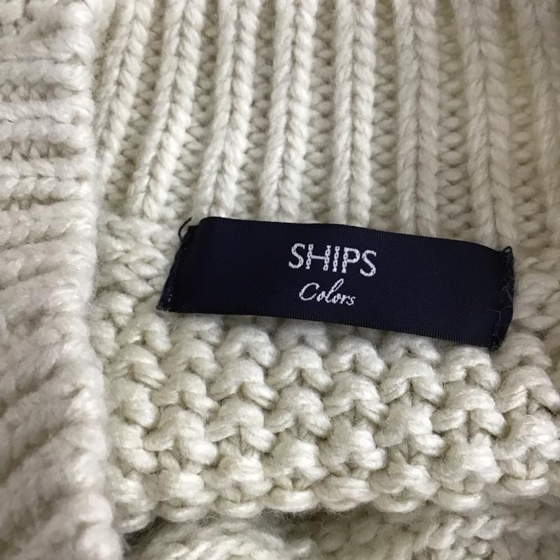 シップスカラーズ SHIPS COLORS ベスト ベスト 803-66-0012 ニットベスト ノースリーブニット サイドスリット プルオーバー 総柄 白 / ホワイト / レディース USED 古着 中古 10118603