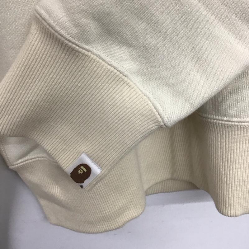 アベイシングエイプ A BATHING APE トレーナー 長袖 長袖トレーナー スウェット クルーネック プルオーバー L ロゴ、文字 アイボリー / アイボリー / メンズ USED 古着 中古 10138780