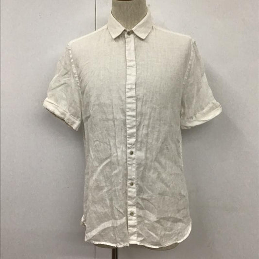 ザラメン ZARA MAN シャツ、ブラウス 半袖 半袖シャツ カラーシャツ 半袖カットソー 無地シャツ M 無地 白 / ホワイト /  メンズ USED 古着 中古 10110389