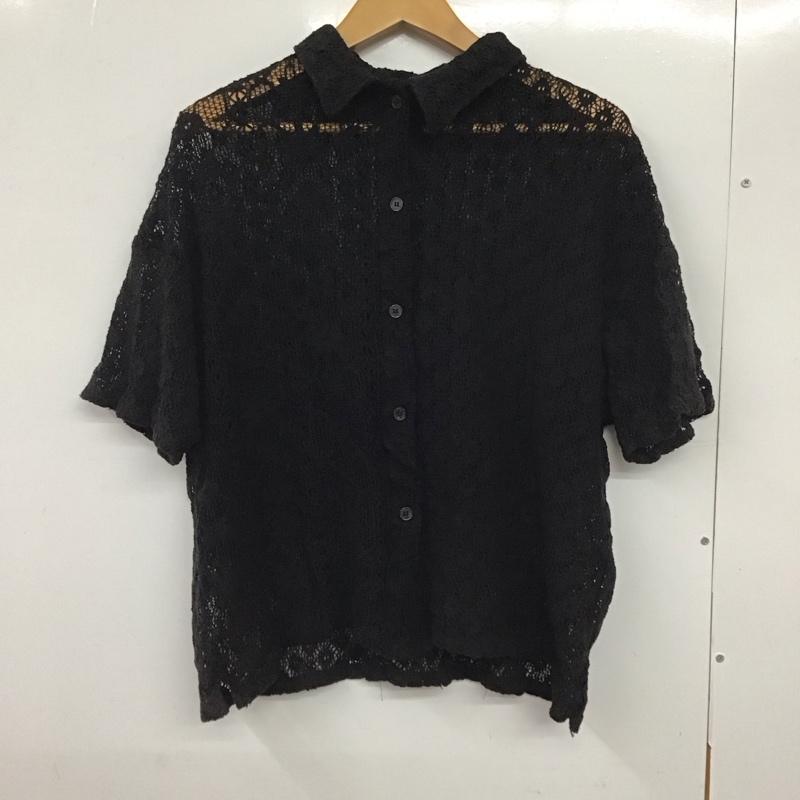 ニコアンド niko and... シャツ、ブラウス 半袖 無地 黒 / ブラック / レディース USED 古着 中古 10132222