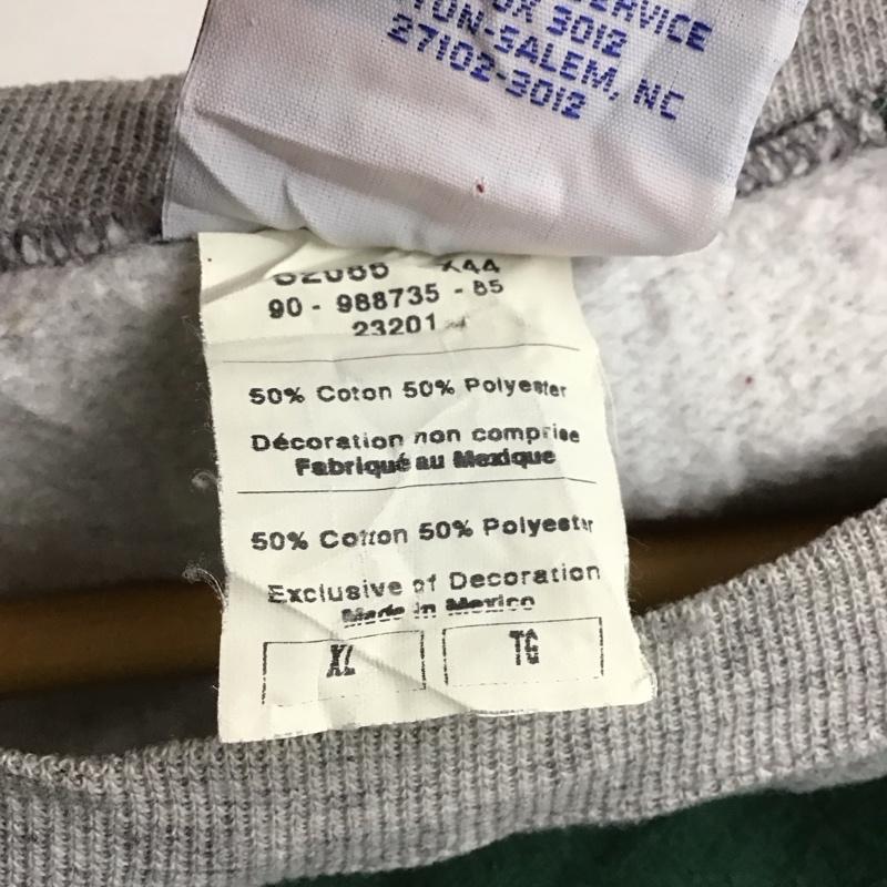 チャンピオン Champion トレーナー 長袖 長袖トレーナー スウェット クルーネック プルオーバー XL 無地 灰 / グレー / X 緑 / グリーン / メンズ USED 古着 中古 10142949