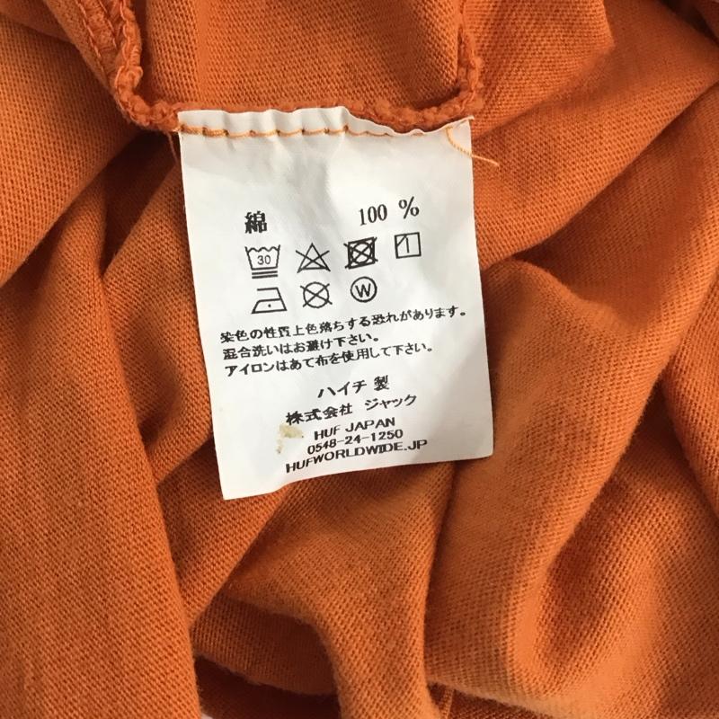 ハフ HUF Tシャツ 半袖 半袖カットソー プリントTシャツ クルーネックカットソー S ロゴ、文字 橙 / オレンジ /  メンズ USED 古着 中古 10110935