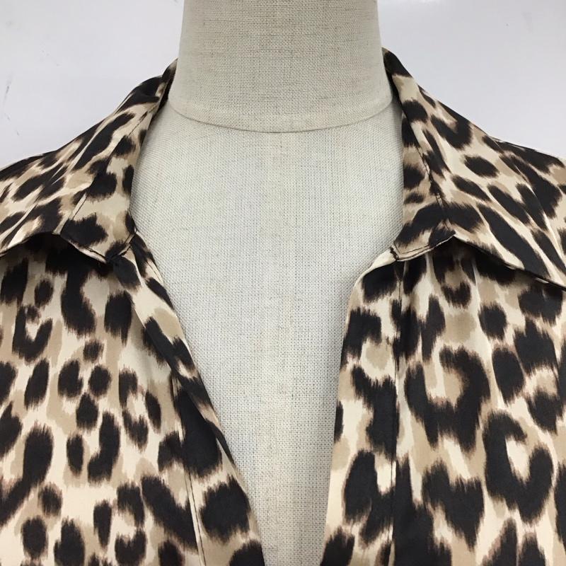ザラ ZARA ワンピース ロングスカート 長袖シャツワンピース 長袖ロングワンピース 総柄 XS ヒョウ柄・レオパード柄 マルチカラー / マルチカラー / レディース USED 古着 中古 10110456