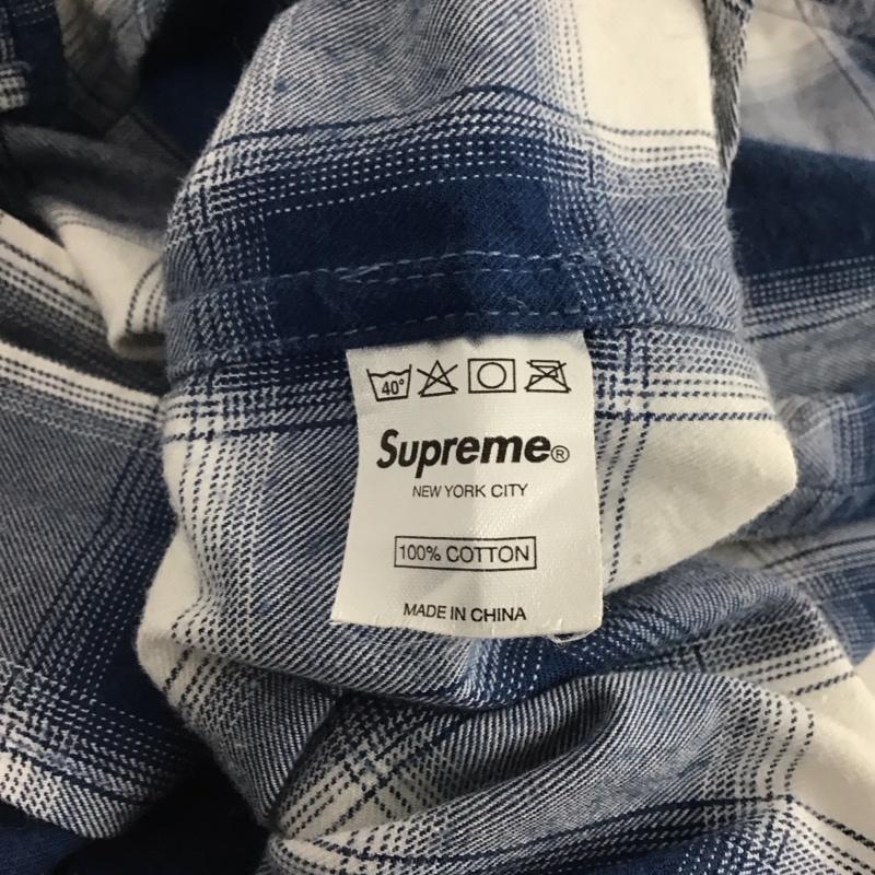シュプリーム Supreme シャツ、ブラウス 長袖 コットン ワークシャツ M チェック 青 / ブルー / X 白 / ホワイト / メンズ USED 古着 中古 10146352