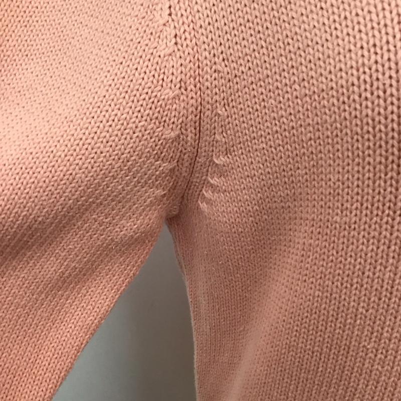 バーバリーブルーレーベル BURBERRY BLUE LABEL ニット、セーター 七分袖 FB562-241-14 ボートネック コットン 38 ワンポイント 桃 / ピンク /  レディース USED 古着 中古 10116757