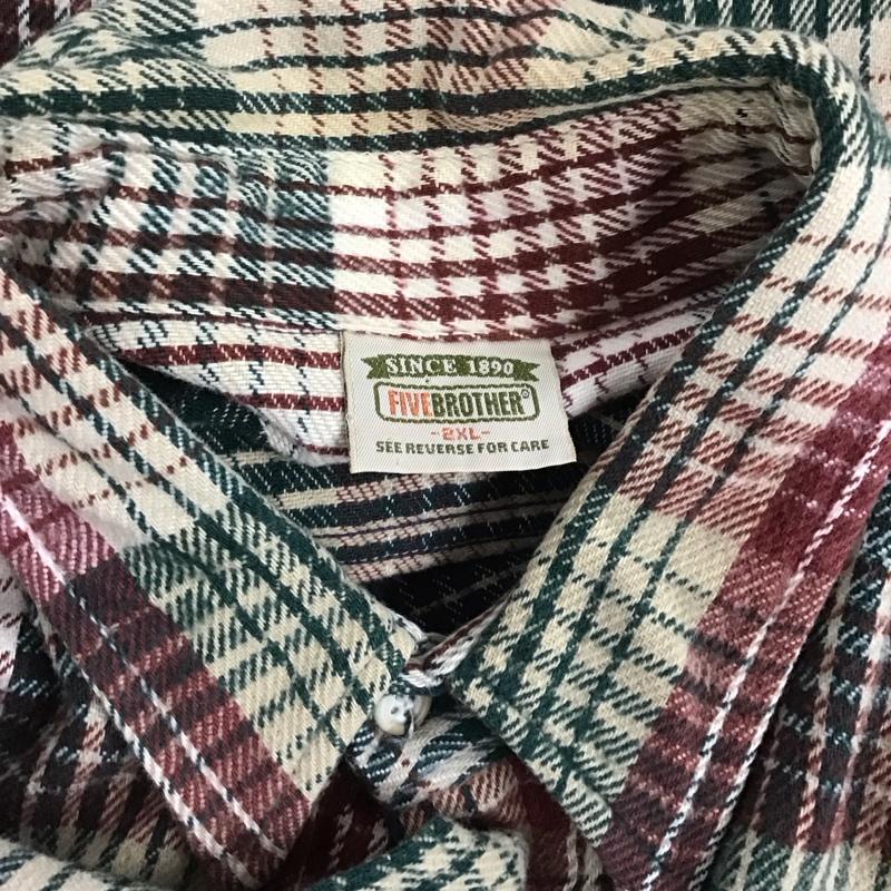 ファイブブラザー FIVE BROTHER シャツ、ブラウス 長袖 長袖シャツ チェックシャツ カラーシャツ 90s XXL チェック マルチカラー / マルチカラー / メンズ USED 古着 中古 10127917
