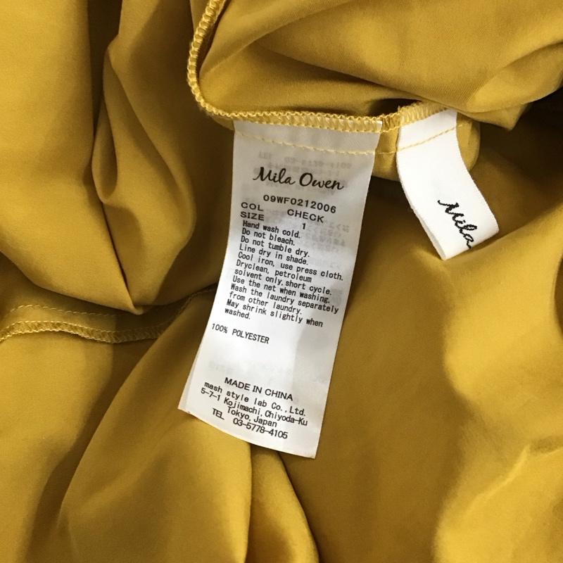 ミラオーウェン Mila Owen ワンピース ロングスカート 09WF0212006 ピンタック ボリュームスリーブ 1 チェック マスタード / マスタード / レディース USED 古着 中古 10142279