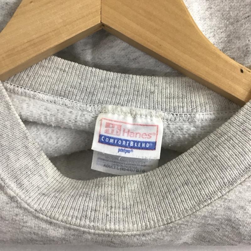 ヘインズ HANES トレーナー 長袖 長袖トレーナー スウェット クルーネック プルオーバー 90s プリント 灰 / グレー / メンズ USED 古着 中古 10130521