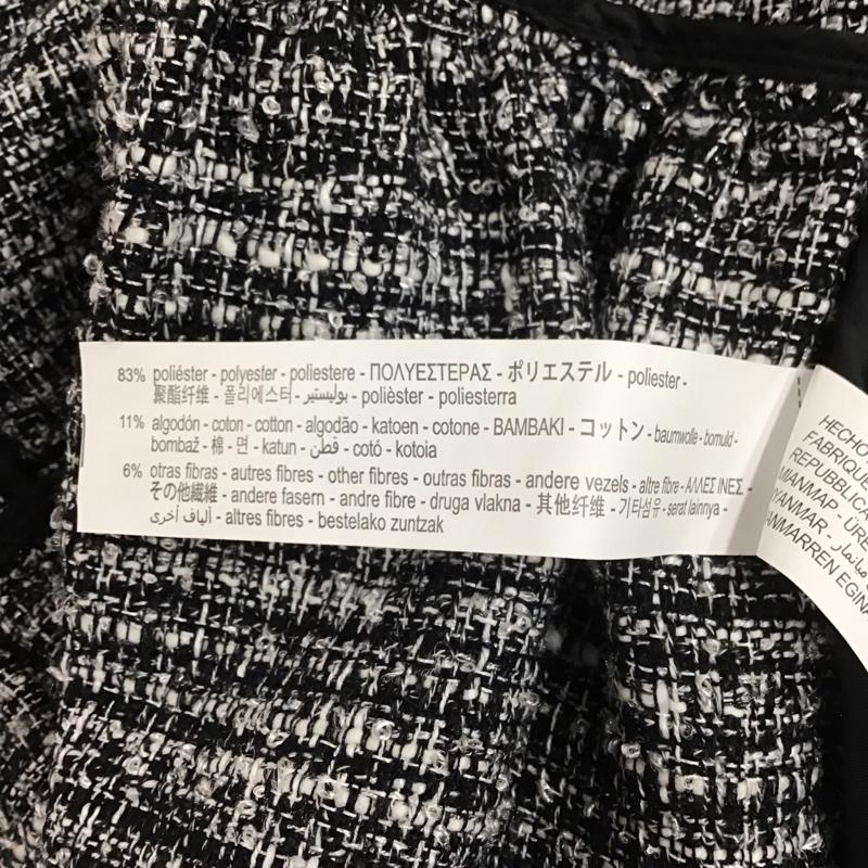 ザラ ZARA ジャケット、上着 ジャケット、ブレザー 7901 031 108 ノーカラー タグ付き M 黒 / ブラック / X 白 / ホワイト / レディース USED 古着 中古 10112359