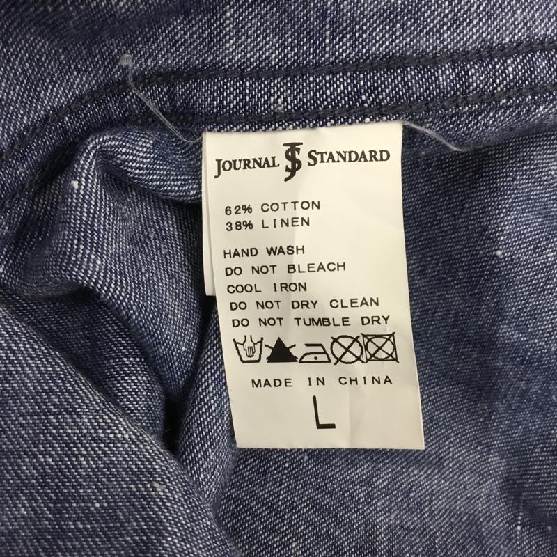 ジャーナルスタンダード JOURNAL STANDARD シャツ、ブラウス 長袖 長袖シャツ カラーシャツ ポケットシャツ 長袖カットソー デニムシャツ L 無地 インディゴ / インディゴ /  メンズ USED 古着 中古 10108753