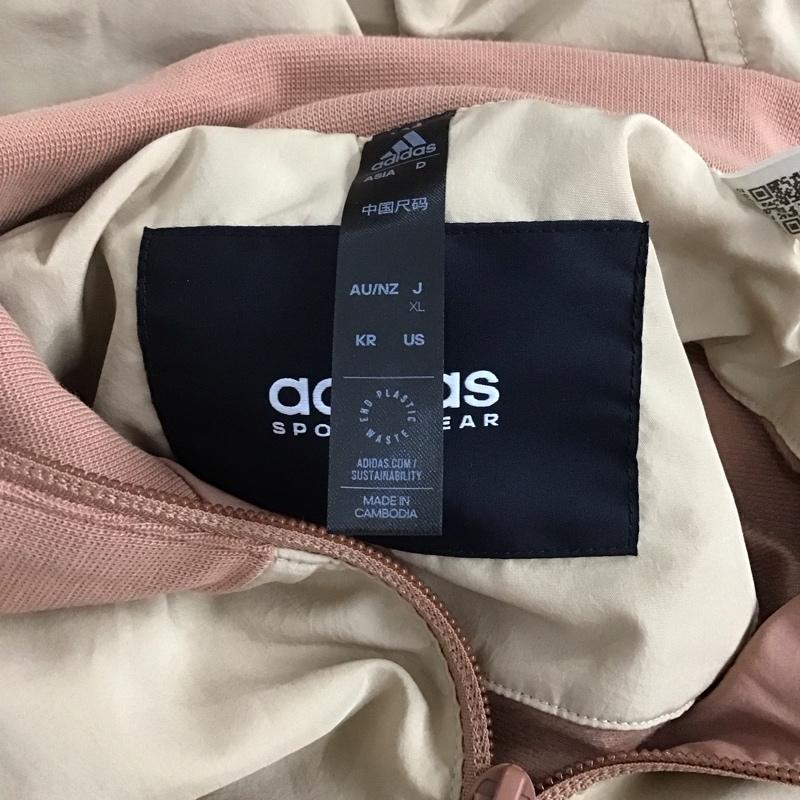 アディダス adidas ジャケット、上着 ジャンパー、ブルゾン IK9895 ウインドブレーカー ジャケット ワーディング ルーズフィット ウーブン トラックトップ XL 無地 X ロゴ、文字 ベージュ / ベージュ / レディース USED 古着 中古 10127708