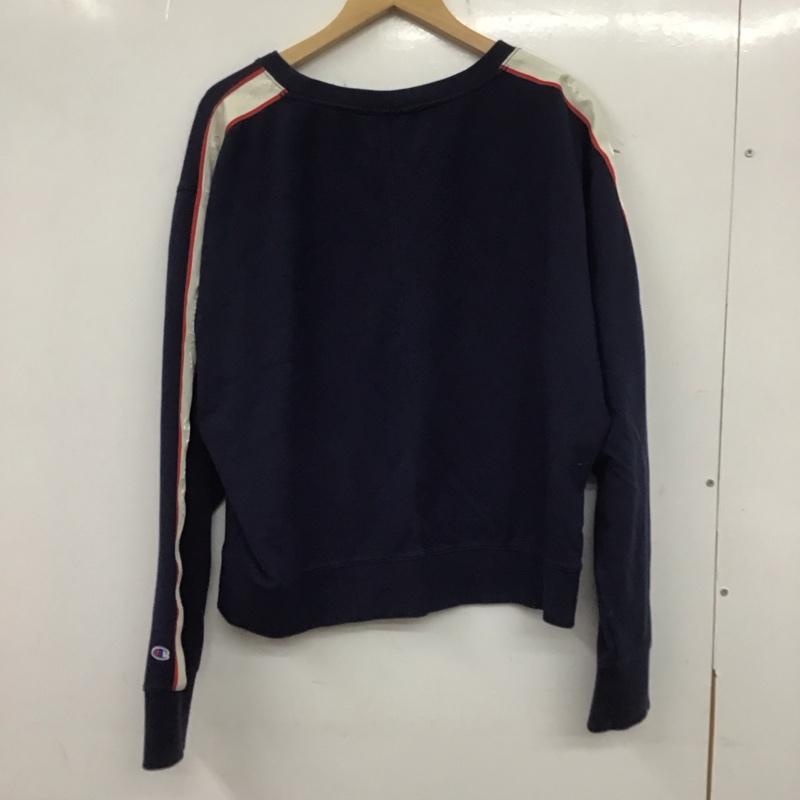 チャンピオン Campion トレーナー 長袖 L 無地 紺 / ネイビー / レディース USED 古着 中古 10139501