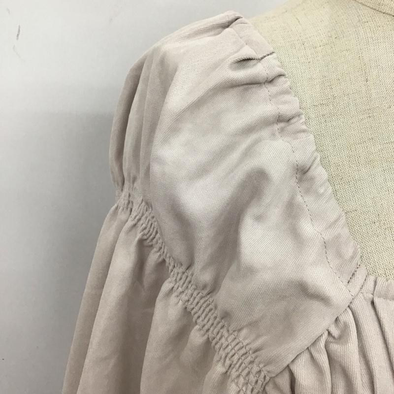 ダブルクローゼット w closet ワンピース ロングスカート 323767 スクエアネックシャーリング長袖ワンピース タグ付き FREE 無地 灰 / グレー / レディース USED 古着 中古 10114990
