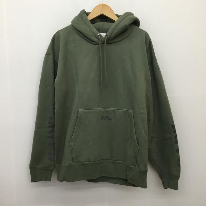 サプール SAPEur パーカー 長袖 A Elegantes SAPEur リフレクターロゴ XL ロゴ、文字 カーキ / カーキ / X チャコールグレー / チャコールグレー / メンズ USED 古着 中古 10136987