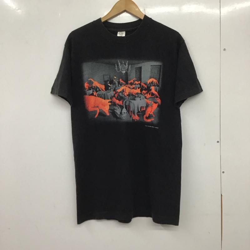 フルーツオブザルーム FRUIT OF THE LOOM Tシャツ 半袖 半袖カットソー プリントTシャツ クルーネックカットソー M プリント 黒 / ブラック / メンズ USED 古着 中古 10138207