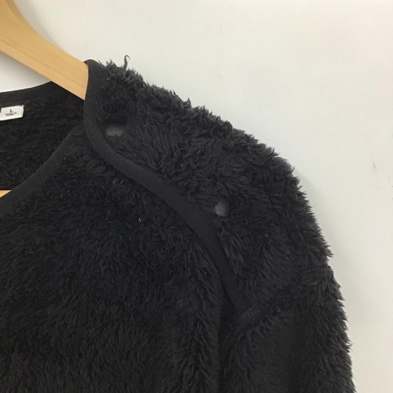 ユニクロ UNIQLO トレーナー 長袖 341-478157 フリースプルオーバー L 無地 黒 / ブラック / メンズ USED 古着 中古 10134865