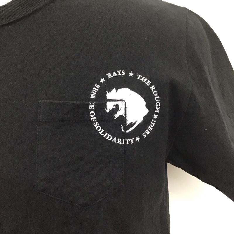 ラッツ RATS Tシャツ 半袖 半袖カットソー プリントTシャツ クルーネックカットソー L ロゴ、文字 黒 / ブラック /  メンズ USED 古着 中古 10113151