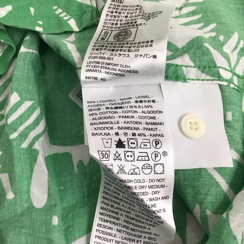 リーバイス Levi s シャツ、ブラウス 半袖 半袖シャツ カラーシャツ 半袖カットソー アロハシャツ L プリント 緑 / グリーン / メンズ USED 古着 中古 10123978
