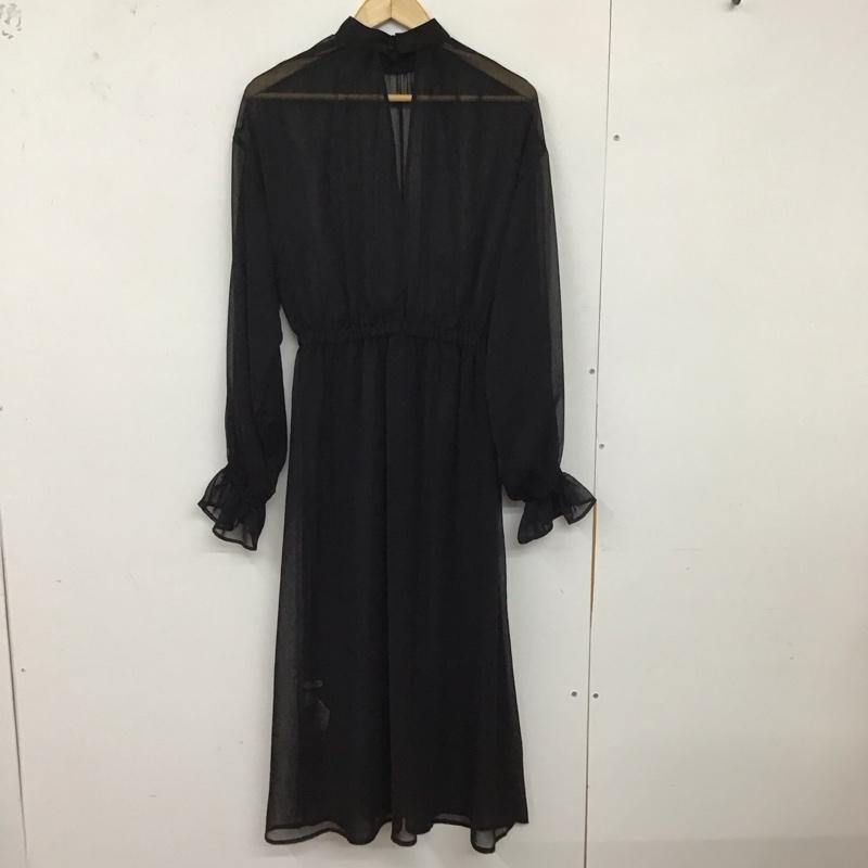 スライ SLY ワンピース ロングスカート シアーシャツワンピース 1 無地 黒 / ブラック / レディース USED 古着 中古 10128944