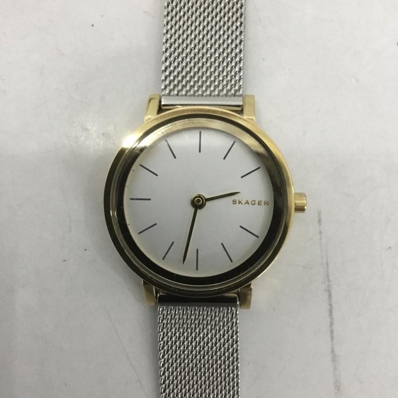 スカーゲン SKAGEN 腕時計 アナログ(クォーツ式) SKW2445 箱有 ロゴ、文字 金 / ゴールド / X 銀 / シルバー / レディース USED 古着 中古 10127308