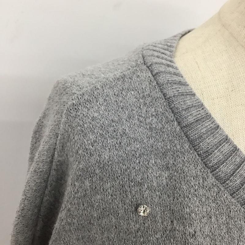 ザラ ZARA ニット、セーター 長袖 クロップド丈 M 無地 灰 / グレー / レディース USED 古着 中古 10122030