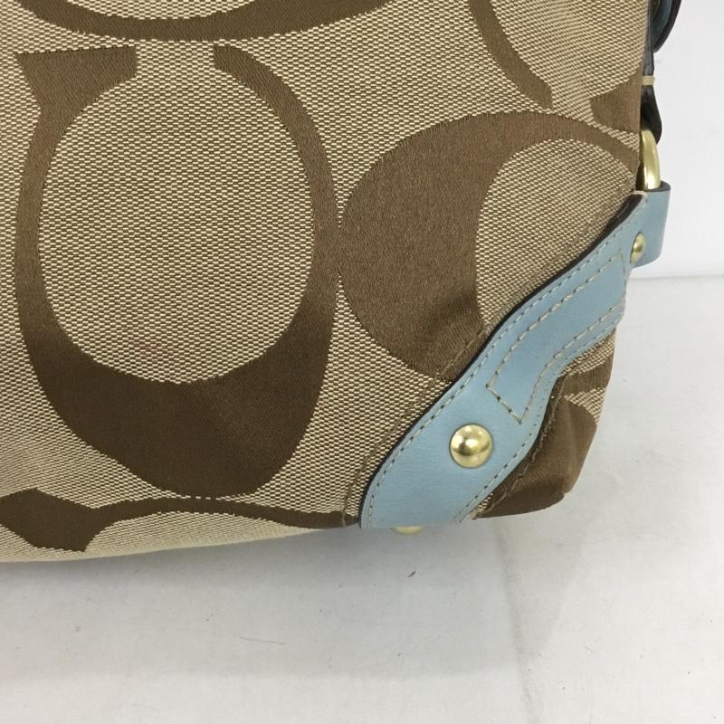 コーチ COACH ハンドバッグ ハンドバッグ 10619 トートバッグ 総柄 茶 / ブラウン / X 水色 / ライトブルー / レディース USED 古着 中古 10139106