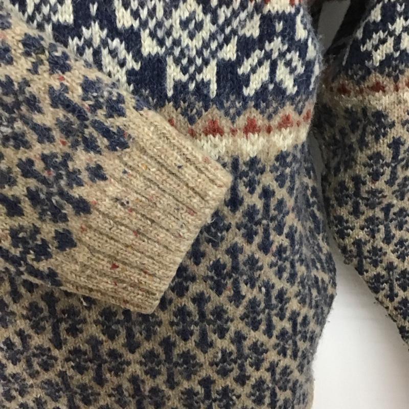 古着 USED ニット、セーター 長袖 長袖ニットカットソー クルーネック セーター S 総柄 マルチカラー / マルチカラー / メンズ USED 古着 中古 10126864
