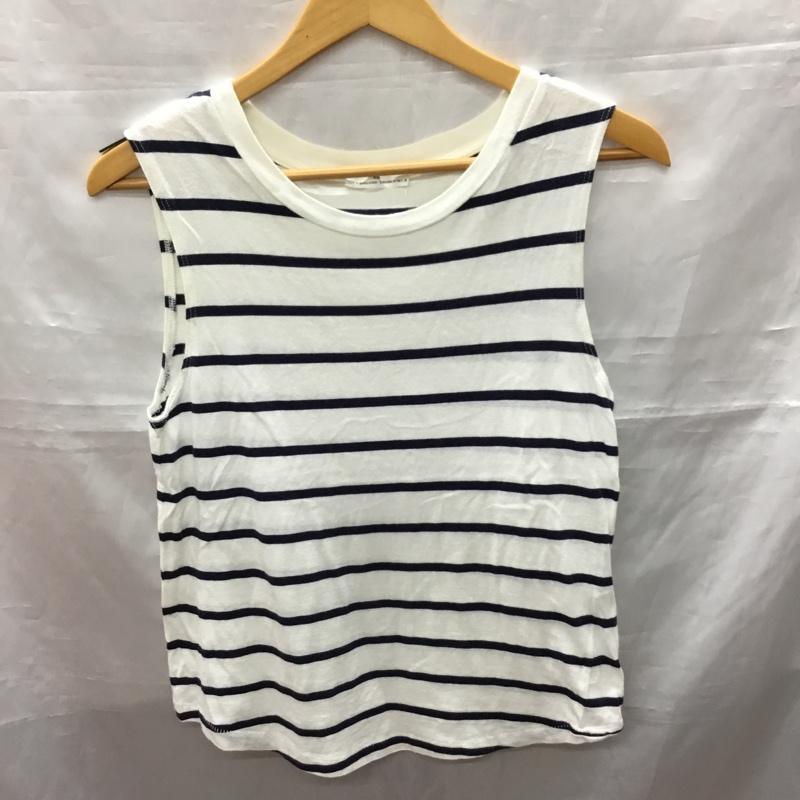 ザラ ZARA タンクトップ タンクトップ 5520 026 060 ノースリーブ M ボーダー柄 白 / ホワイト / X 紺 / ネイビー / レディース USED 古着 中古 10118172