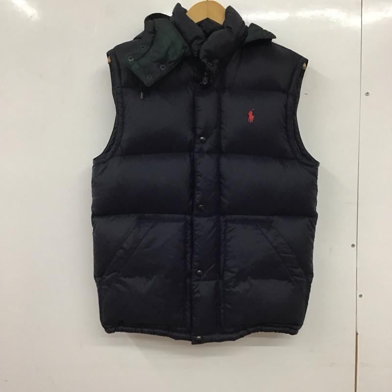 ポロバイラルフローレン Polo by RALPH LAUREN ベスト ベスト ベスト ノースリーブカットソー 前ボタン ダウンベスト S ロゴ、文字 紺 / ネイビー / メンズ USED 古着 中古 10135480
