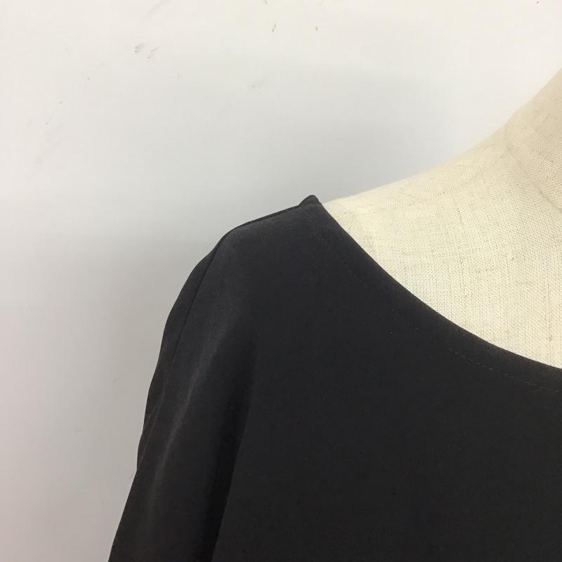 スール soeur7 カットソー 長袖 3035A 異素材ドルマンスリーブ 9 無地 黒 / ブラック /  レディース USED 古着 中古 10108565
